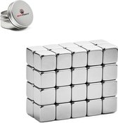 Brute Strength - Super sterke magneten - Vierkant - 10 x 10 x 10 mm - 40 stuks - Neodymium magneet sterk - Voor koelkast - whiteboard
