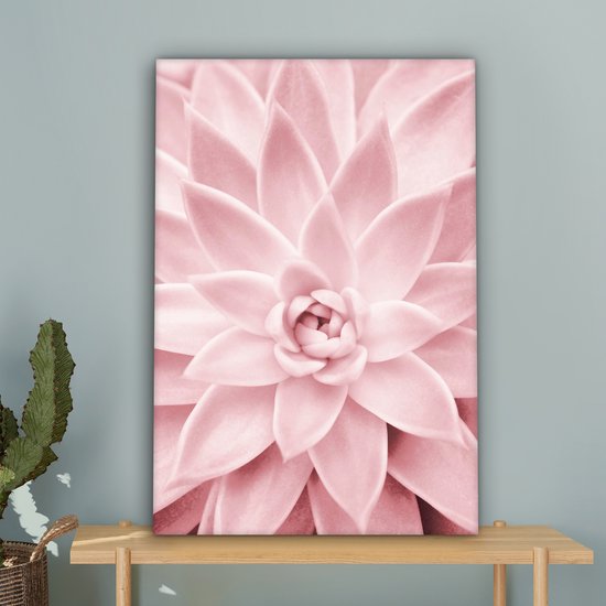 Canvas Schilderij Bloem - Roze - Natuur - Plant - Wanddecoratie