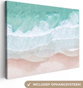 Canvas Schilderij Zee - Strand - Blauw - Natuur - 120x90 cm - Wanddecoratie