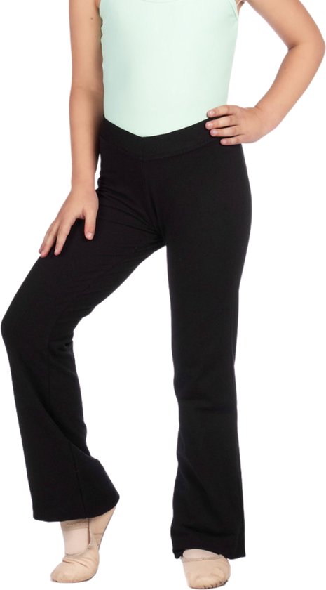 Dancer Dancewear® Jazzbroek kind | Zwart | Katoen | Jazzpants | "FAME" | Jazz broek | Maat 164 - 14 Jaar