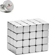 Brute Strength - Super sterke magneten - Vierkant - 10 x 10 x 10 mm - 60 stuks - Neodymium magneet sterk - Voor koelkast - whiteboard
