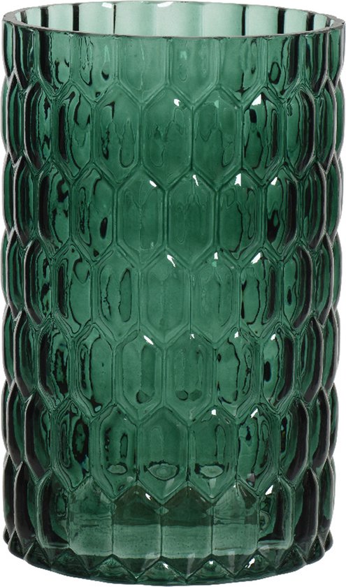 Vase Decoris /vase fleuri verre cylindre - D13 x H30 cm - vert émeraude