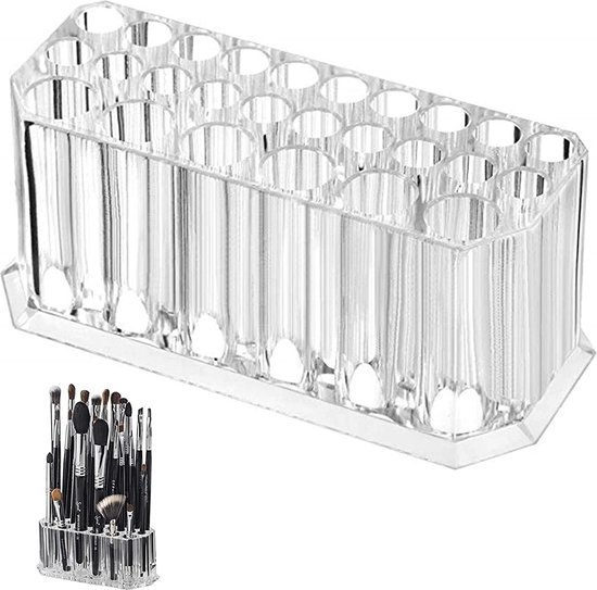 Acryl-Make-up-Organizer Für Lippenstifte & Eyeliner – 26 Fächer, Transparent (13 X 5,5 X 5,5 Cm)