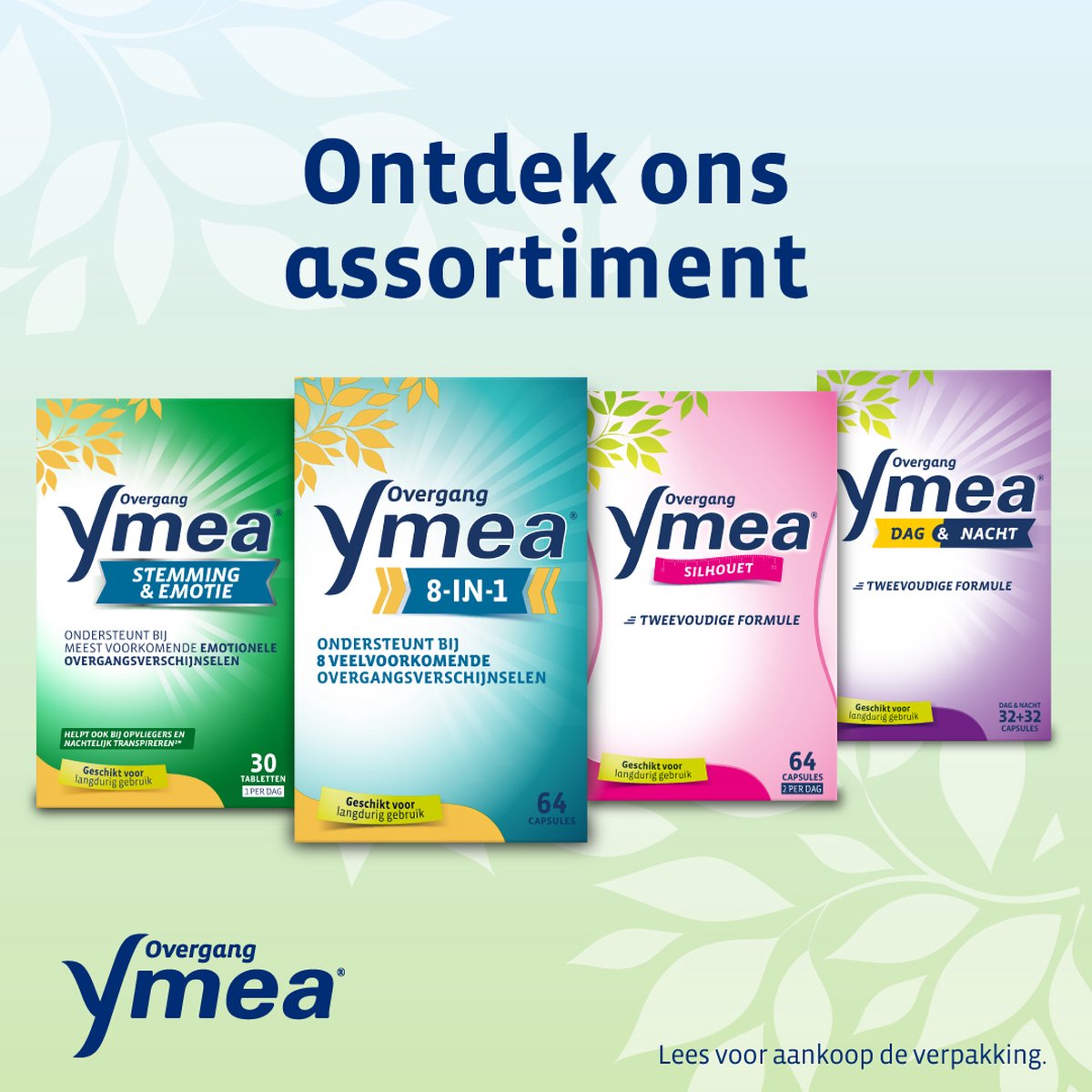 Ymea Platte Buik Menopauze Tegen Opvliegers & Opgeblazen Gevoel 64 Capsules