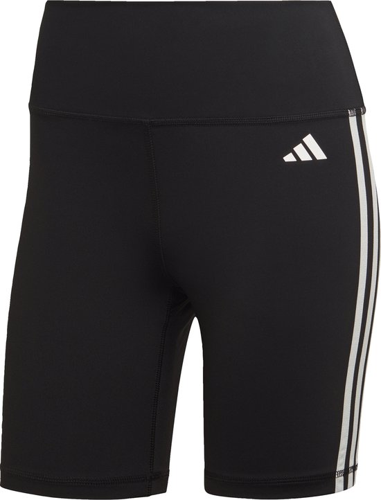 adidas Performance Training Essentials 3-Stripes High-Waisted Korte Legging - Dames - Zwart- L