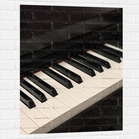 Muursticker - Close-up van Toetsen van Piano - 75x100 cm Foto op Muursticker