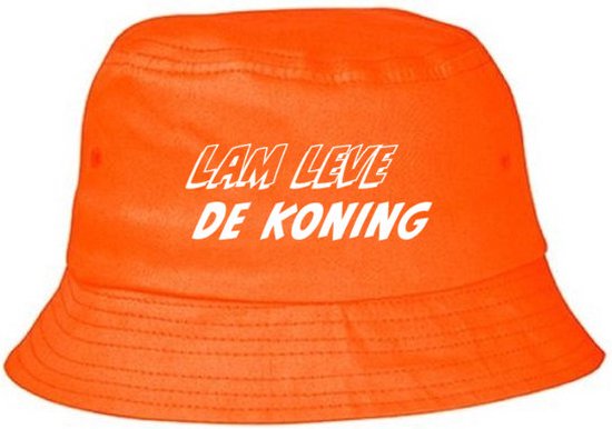 Lam leve de koning rustaagh hoedje oranje - bucket hat - vissershoedje