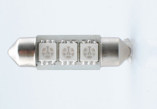 M-Tech LED C5W 12V 36mm - Basis 3x Led diode - Blauw - Set | bol