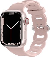 Siliconen Smartwatch bandje - Geschikt voor Apple Watch silicone chain band - roze - Strap-it Horlogeband / Polsband / Armband - Maat: 38 - 40 - 41mm