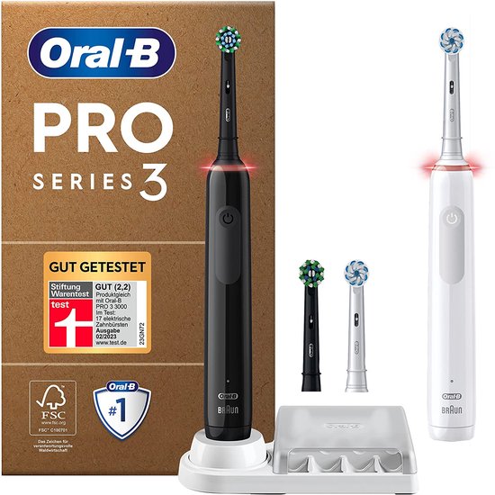 Oral-B Pro Series 3 Plus Edition 2 elektrische tandenborstels, 4  opzetborstels, met... | bol.com