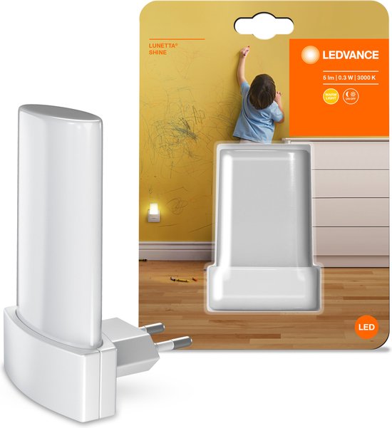LEDVANCE Nachtlicht LED: voor stopcontact, LUNETTA Shine / -,28 W, 22-…24- V, Warm wit, 3- K, body materiaal: polycarbonate (pc), IP2-