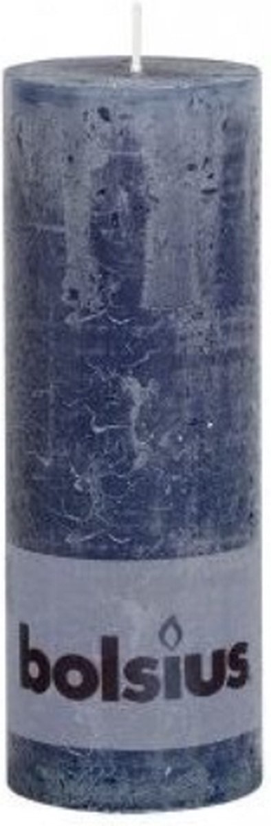 Bolsius Rustiek Stompkaars 190x68 Blauw