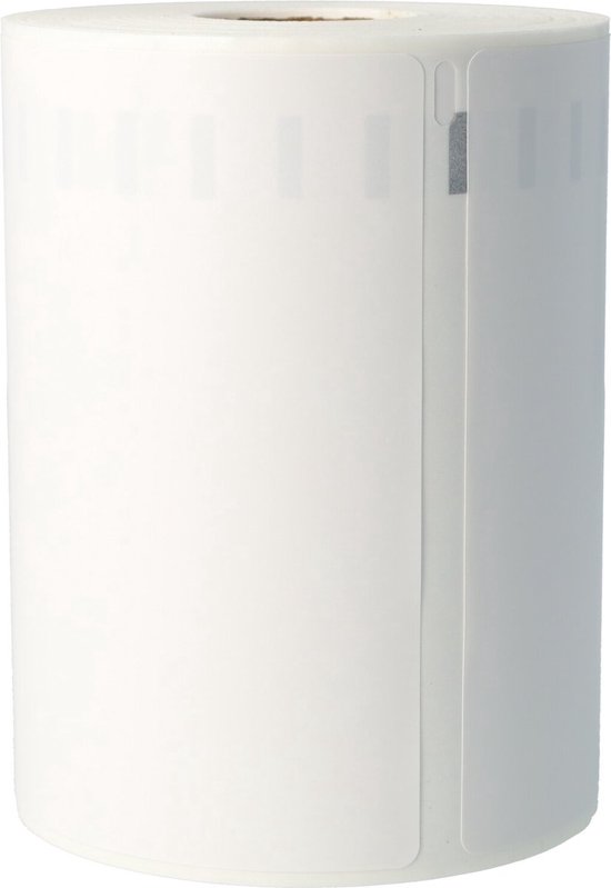 Rol met witte verzendetiketten van Dappaz, 104x159mm.