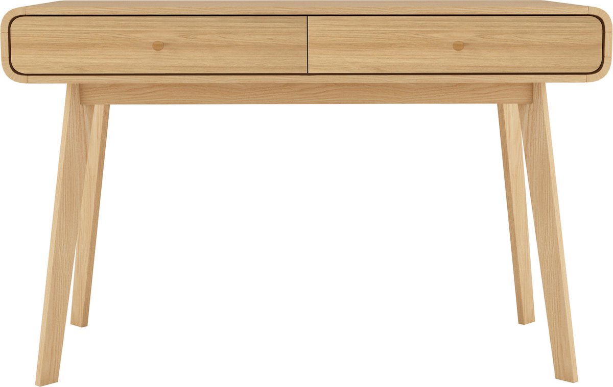 Cassie - Bureau met 2 laden in eiken look (79 x 120 x 50 cm)