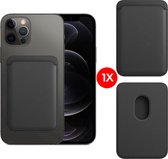 Wallet Zwart - Kaarthouder - Pasjeshouder - geschikt voor Apple iPhone 12/13 / Pro/ Mini en Apple magnetische ring & oplaadfunctie - 2 pasjes