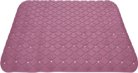 Foto: Excellent houseware badmat antislip oud roze 55 cm vierkant badkuipmat