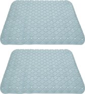 2x stuks anti-slip badmatten mintgroen 55 x 55 cm vierkant - Badkuip mat - Grip mat voor in douche of bad