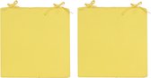 6x Stoelkussens voor binnen- en buitenstoelen in de kleur geel 40 x 40 cm - Tuinstoelen kussens