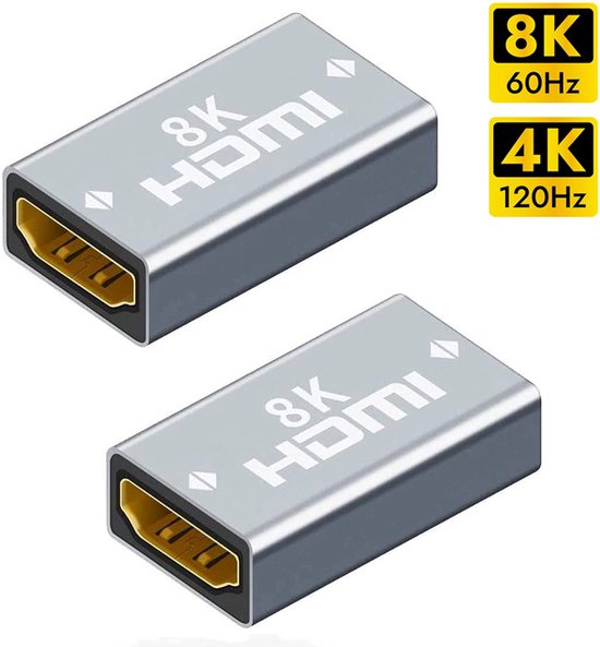 Greluma 8 Stuks HDMI Vrouwelijke Koppeling - Sterke Female To Female Connector Adapter Voor 3D & 1080P Kabelverlenger