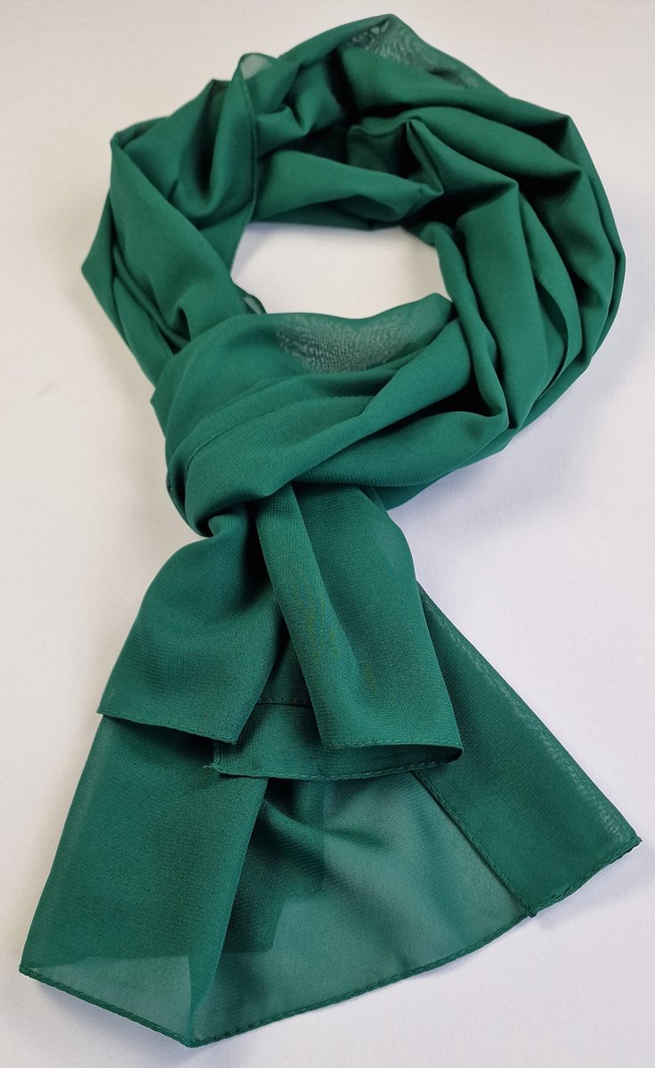 Dames sjaal / hoofddoek effen van chiffon stof / 70 x 200 cm extra lang