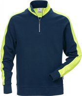 Fristads Sweatshirt Met Korte Rits 7449 Rts - Donker marineblauw - L