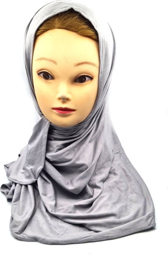 Hoofddoek, grijse hijab, sjaal, hoofddeksels, hijab, instant hijab, instant scarf.