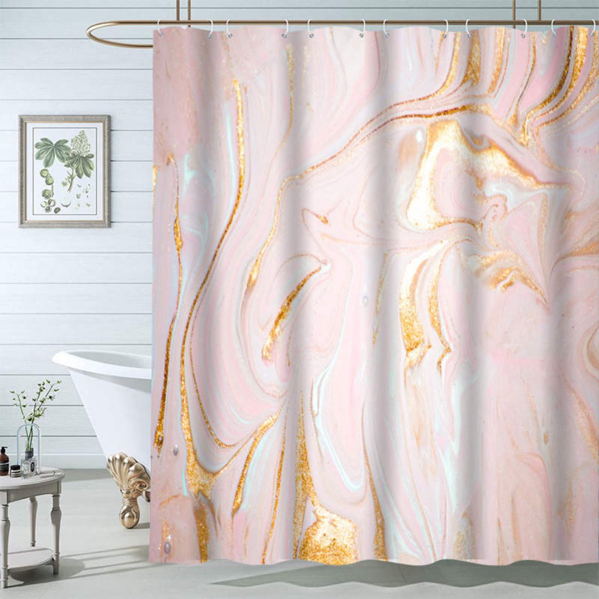 Douchegordijn 2m hoog x 1,8m breed incl. 12 bevestigingsringen