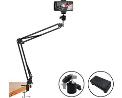 Flexibele Telefoonhouder met Klem| Telefoonhouder | Microphone Stand | Flexibel Arm | Flexibel telefoonhouder Arm | Telefoonhouder Standaard | Aluminium Verstelbare Arm HiCHiCO® Inclusief Bluetooth Afstandsbediening