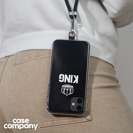 Case Company® - Coque Google Pixel 6a avec cordon - King Black - Coque pour téléphone avec cordon Zwart - Protection sur tous les côtés et sur le bord de l'écran