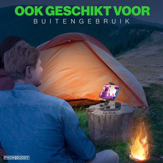 Phonebuddy Universele Telefoonhouder – Vliegtuig – Trein – Tafel – 360 graden draaibaar – Zwart – Reizen – Telefoonstandaard bureau - Telefoon statief