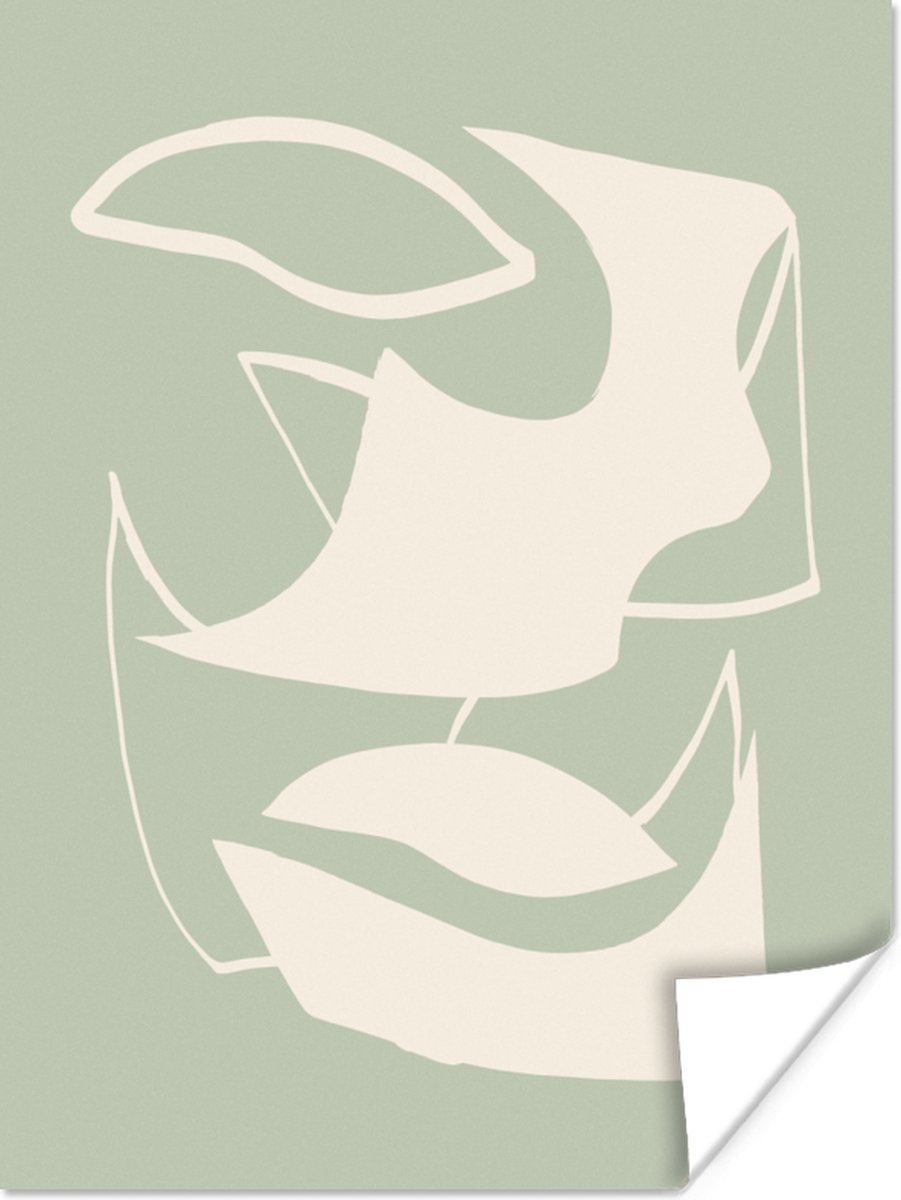 Poster Vormen - Abstract - Groen - 60x80 cm