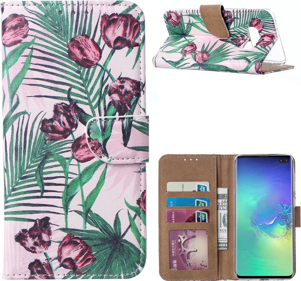Cityhoesje – Samsung S10e – Bookcase incl. Pasjeshouder Tulp