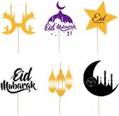 SD-Eid mubarak decoratie prikkers -Versiering-decor- cupcakedecor- Islamitisch feest- Suikerfeest