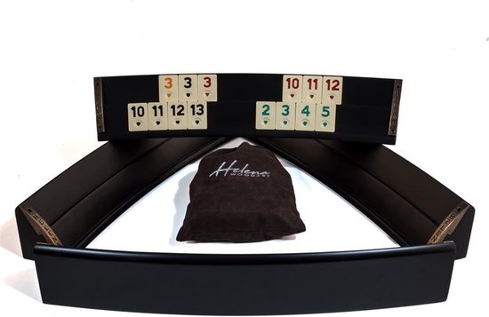 Oval Handgemaakte Rummy Set - Okey - 100% Hout