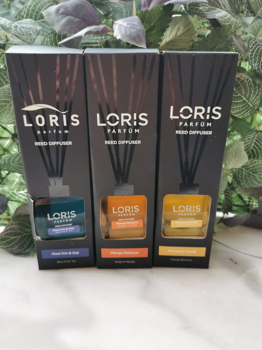 Set van 3 loris Reed Diffusers Tango in Mango, Orange Blossom en Blue