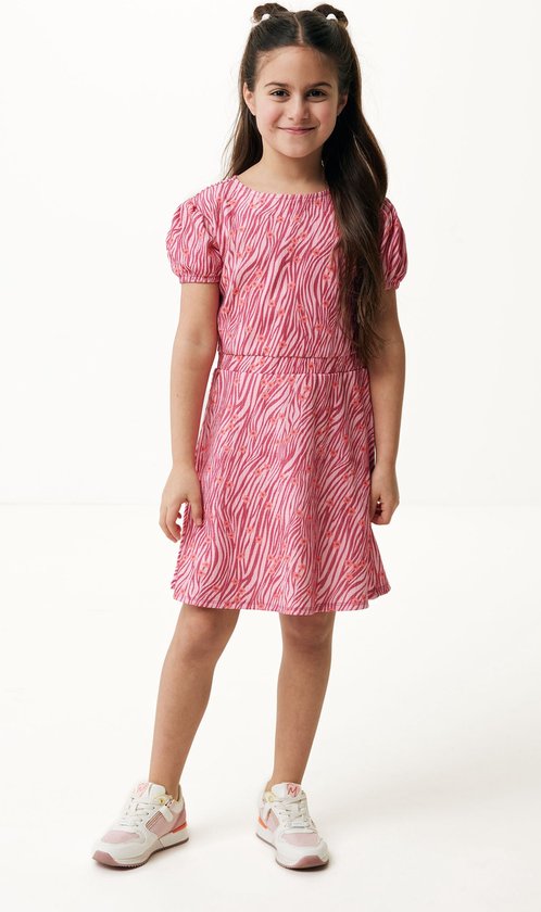 Afrekenen Baars straal Mexx Short Sleeve Jurk All Over Print Meisjes - Salmon Pink - Maat 122-128  | bol.com