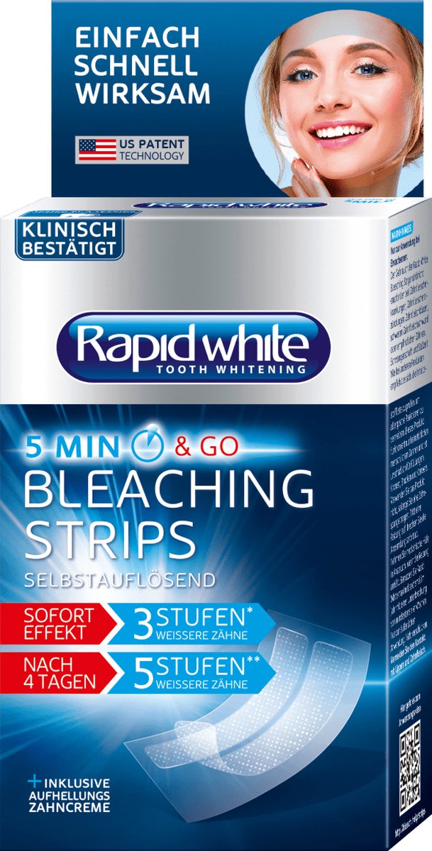 Rapid white Bleaching Tandenbleker Strips, 14 St