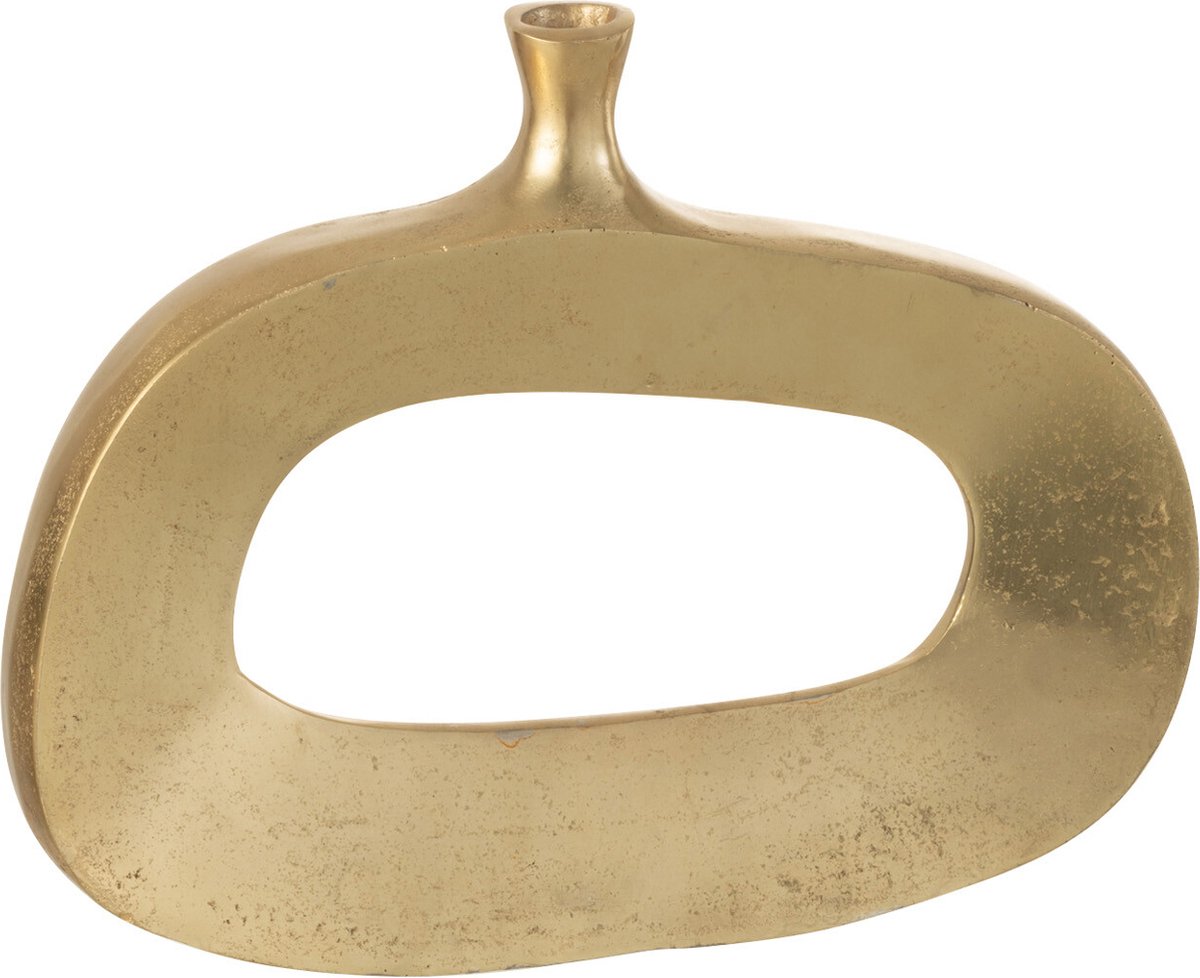 J-Line vaas Ovaal - aluminium - goud - medium - Ø 7 cm