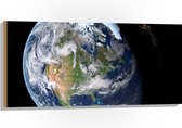 Hout - Licht en Donker op Aarde in het Heelal - 100x50 cm - 9 mm dik - Foto op Hout (Met Ophangsysteem)
