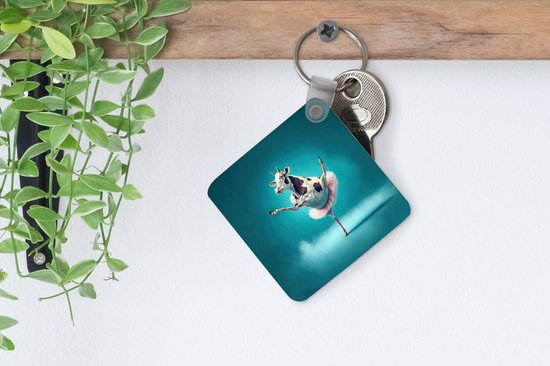Porte-clés - Cadeaux à distribuer - Vache - Ballet - Portrait - Blauw - Animaux - Enfant - Plastique