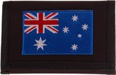 Klittenbandportemonnee Zwart 12x9cm - Applicatie 8x6cm vlag Australië