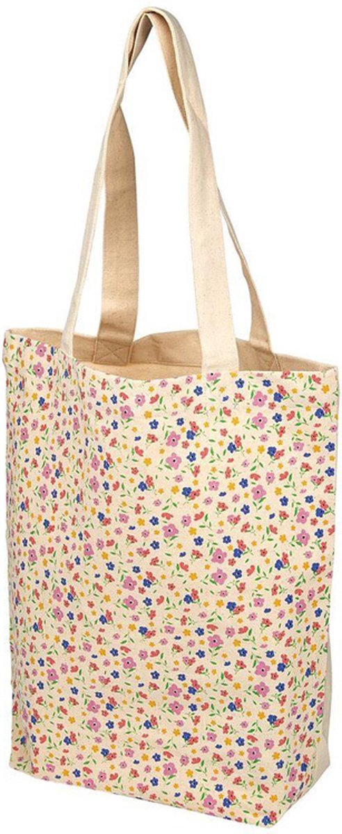 Biologisch katoenen tas bouquet groot - 37x38x13cm