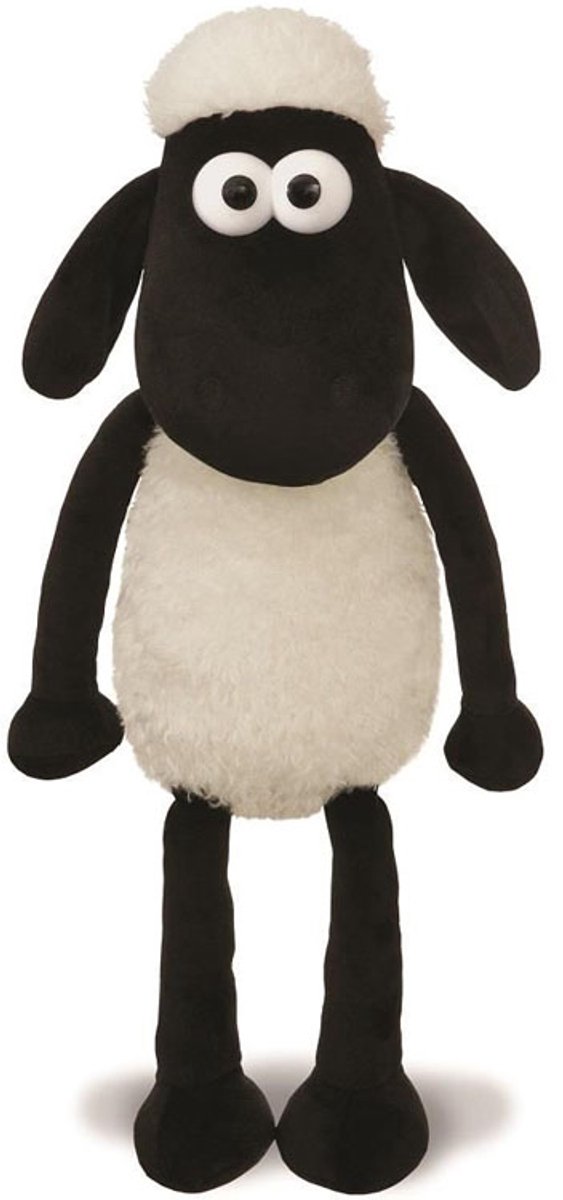 Aurora baranek shaun serie - knuffel baranek shaun - 30 cm - wit en zwart - zachte materiaal afbeelding