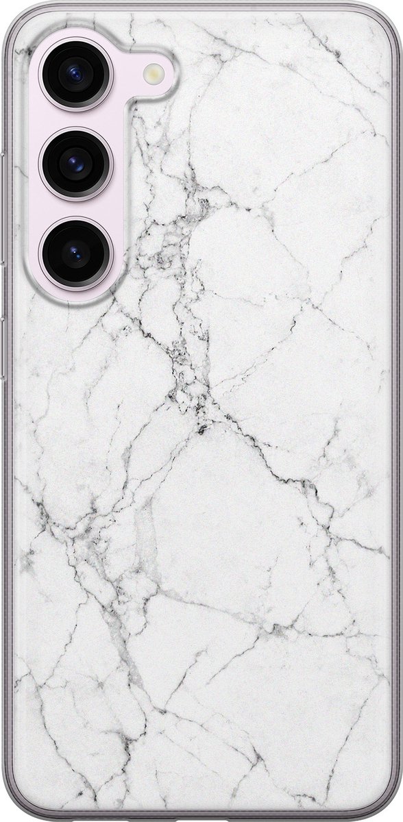 Samsung Galaxy S23 hoesje siliconen - Marmer grijs - Soft Case Telefoonhoesje - Marmer - Grijs