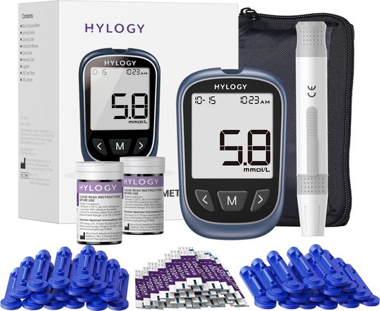2. HYLOGY Glucosemeter Startpakket Bloedsuikermeter Diabetes