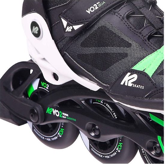 K2 Vo2 90 Boa Inline Skate 11.0 / 44.5 Zwart / Groen bol