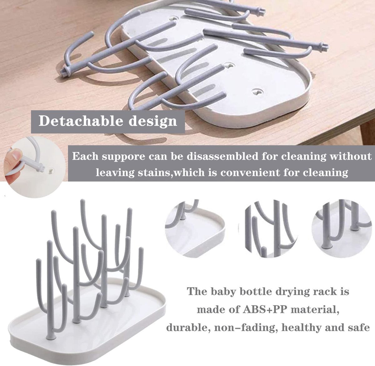 Droogrek voor babyflessen met opbergdoos voor peuterflessen Droogrek voor babyflessen met opbergdoos voor peuterflessen