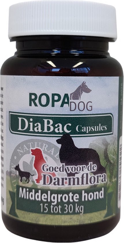 RopaDog Diabac capsules Medium 15 tot 30 kg - Aanvullend diervoeder voor honden - ondersteunt de darmflora