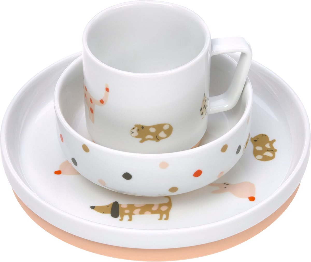 Coffret Vaisselle Bébé en porcelaine Tiny Farmer Mouton & Oie- Repas bébé -  Lässig