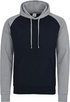 'Baseball Hoodie' Classic Bleu Foncé/Gris Grijs Just Hoods - XXL